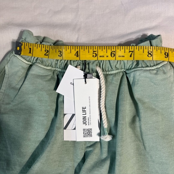 NWT ZARA Girls Green Athletic Comfy Shorts Sz 9 Drawstring Paper Bag Waist NEW!! - Picture 6 of 7